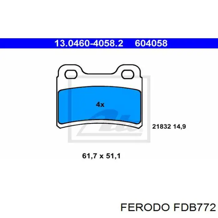 FDB772 Ferodo Pastillas freno traseras