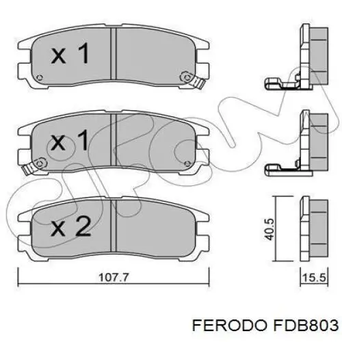 FDB803 Ferodo pastillas de freno traseras