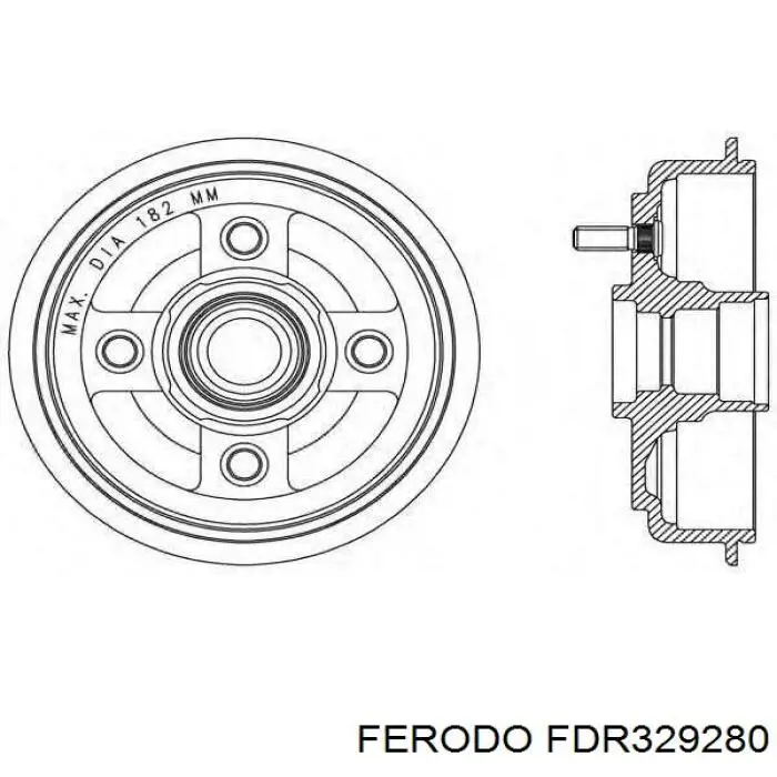 FDR329280 Ferodo freno de tambor trasero