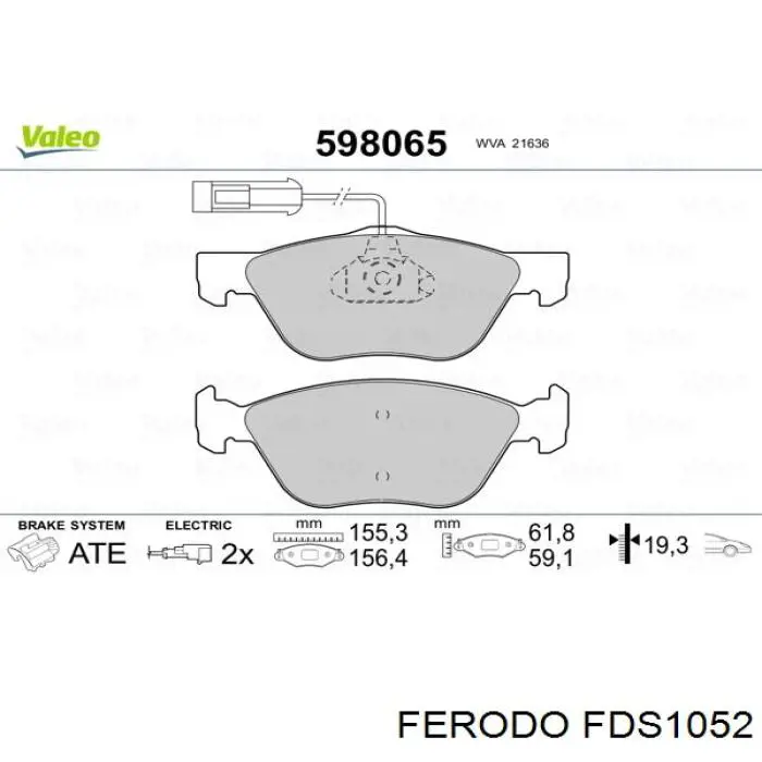 FDS1052 Ferodo pastillas de freno delanteras