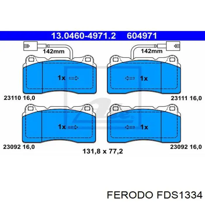 FDS1334 Ferodo Pastillas delanteras