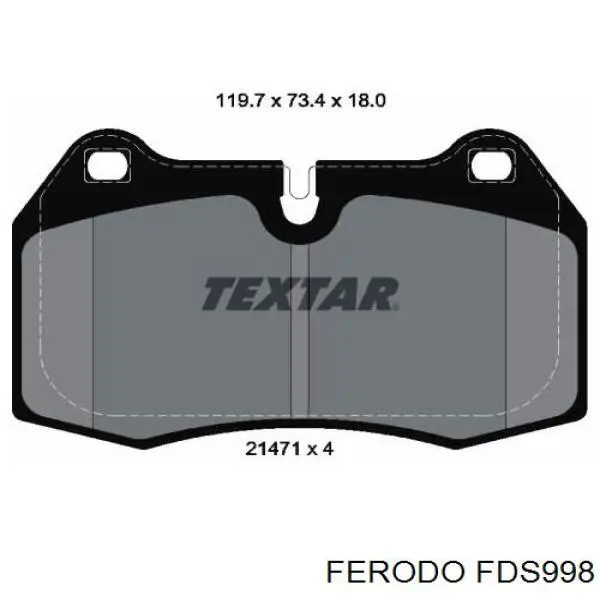 FDS998 Ferodo Pastillas delanteras