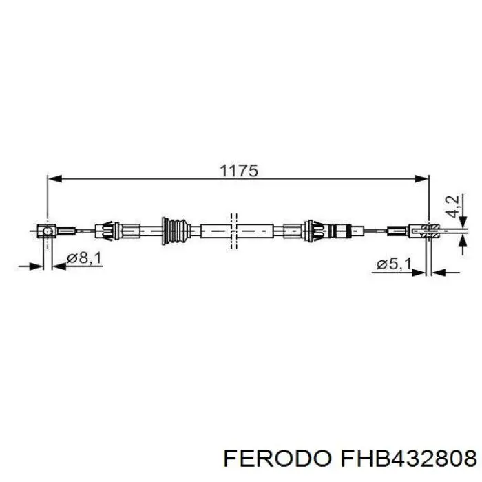 FHB432808 Ferodo cable de freno de mano delantero