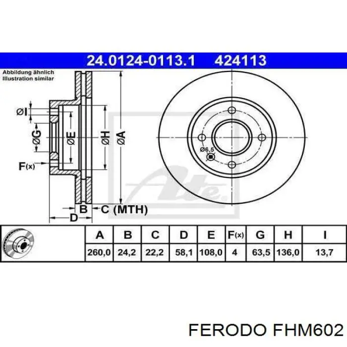 Cilindro principal de freno para Ford Escort (ALF)