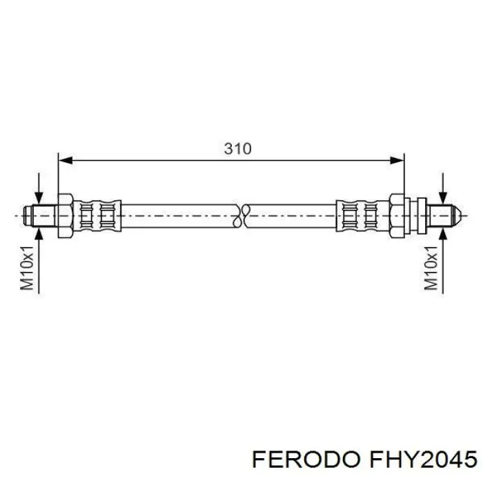 Tubo flexible de frenos trasero FERODO FHY2045