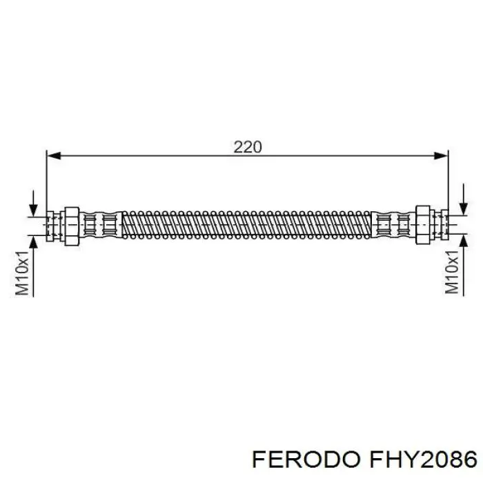 Tubo flexible de frenos trasero FERODO FHY2086