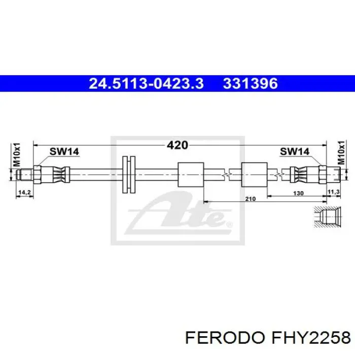 FHY2258 Ferodo latiguillo de freno delantero