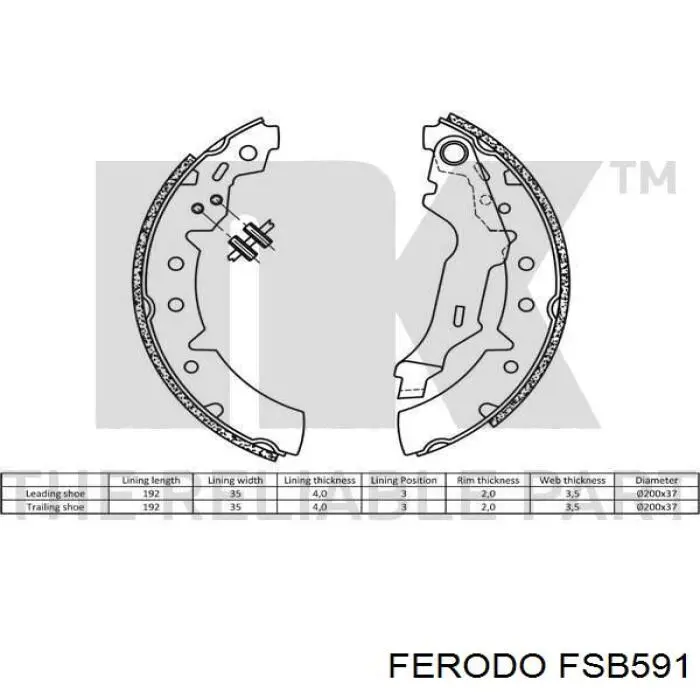 FSB591 Ferodo zapatas de frenos de tambor traseras