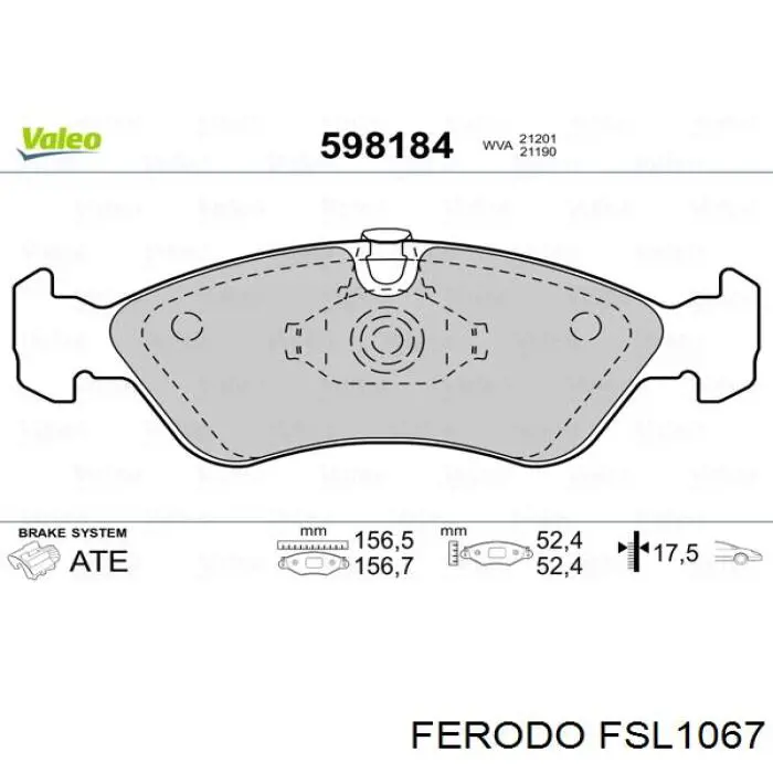 FSL1067 Ferodo pastillas de freno delanteras