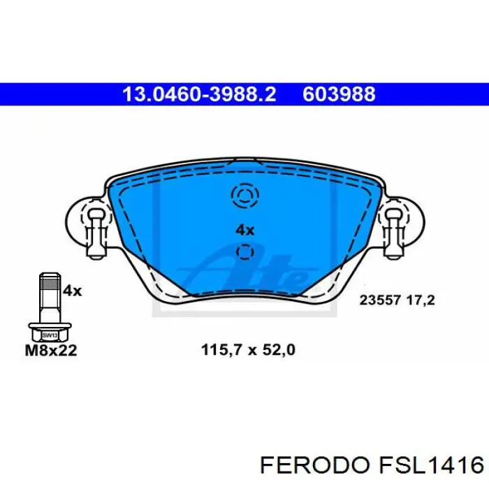 FSL1416 Ferodo pastillas de freno traseras