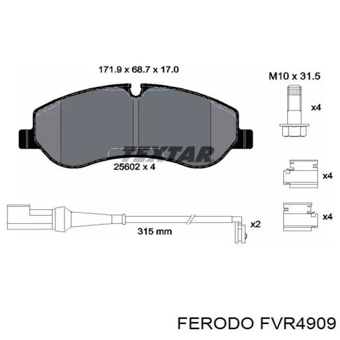 FVR4909 Ferodo pastillas de freno delanteras