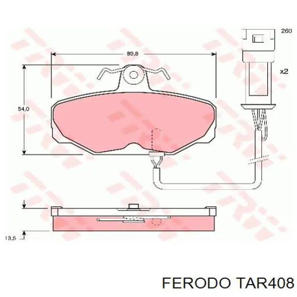 TAR408 Ferodo pastillas de freno traseras