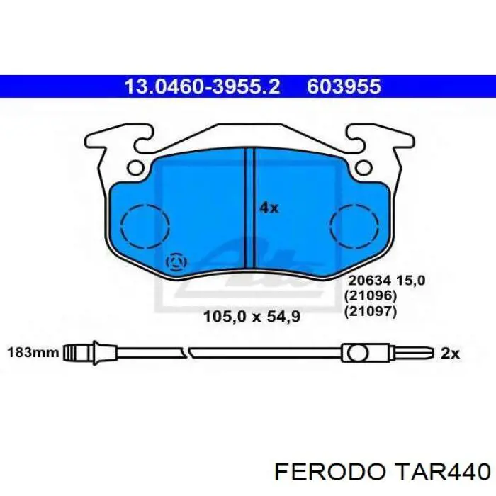 TAR440 Ferodo pastillas de freno delanteras