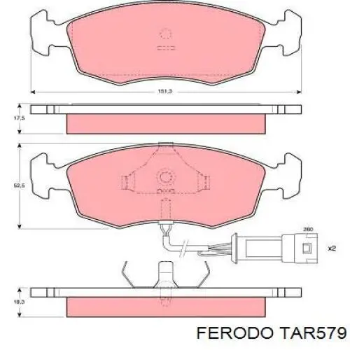 TAR579 Ferodo pastillas de freno delanteras