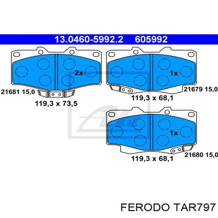 TAR797 Ferodo pastillas de freno delanteras