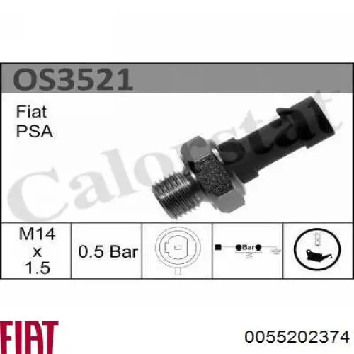 Comprar 0055202374 Fiat/Alfa/Lancia Sensor de presión de aceite