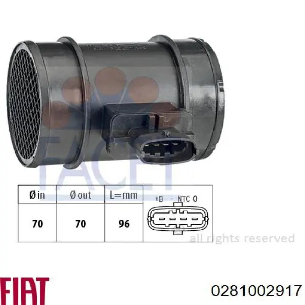 Caudalímetro 0281002917 Fiat/Alfa/Lancia