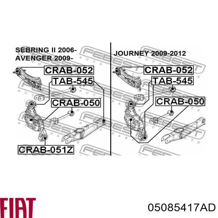 05085417AD Fiat/Alfa/Lancia brazo de suspension trasera