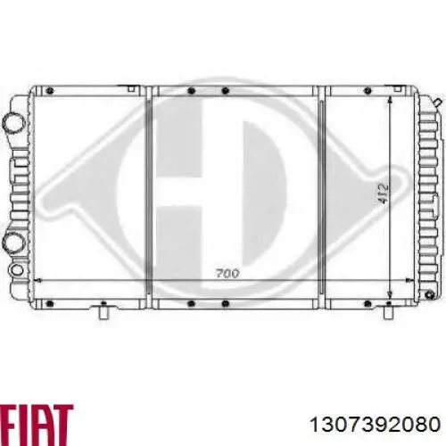 1307392080 Fiat/Alfa/Lancia radiador refrigeración del motor