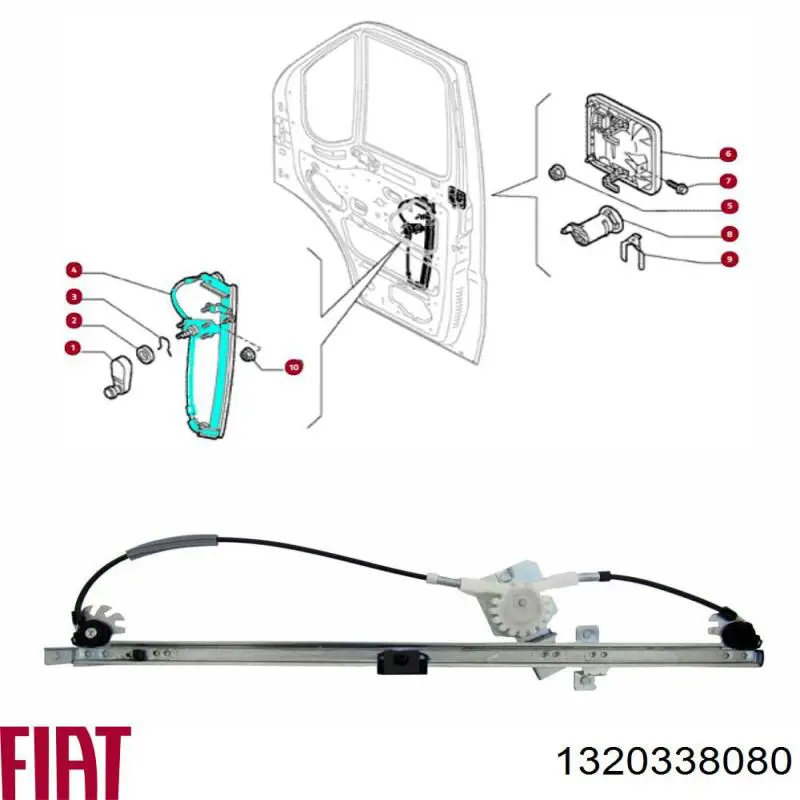 1320338080 Fiat/Alfa/Lancia mecanismo de elevalunas, puerta delantera izquierda