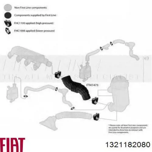 1321182080 Fiat/Alfa/Lancia tubo flexible de aspiración, entrada del filtro de aire