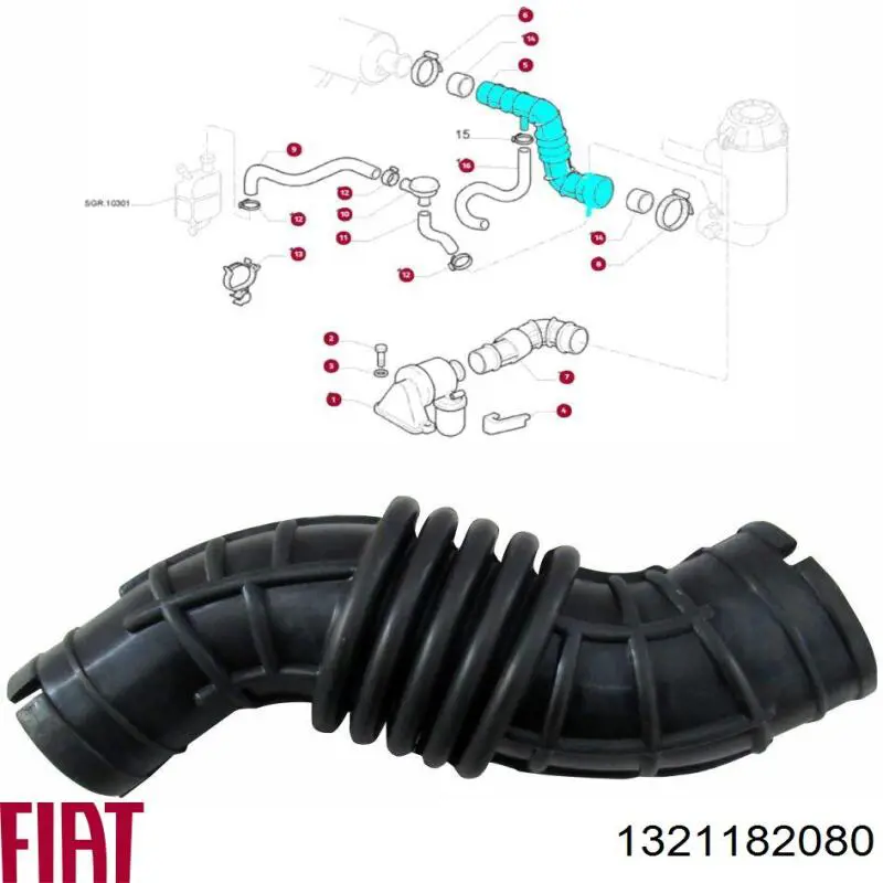 Tubo de admisión de aire, entrada del filtro de aire Fiat/Alfa/Lancia 1321182080 precio, desde 29,80 EUR