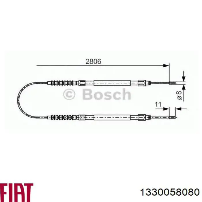 1330058080 Fiat/Alfa/Lancia cable de freno de mano trasero derecho/izquierdo