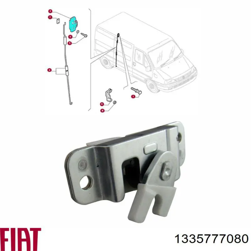 Cerradura de puerta lateral corrediza derecha Peugeot/Citroen 8726N8
