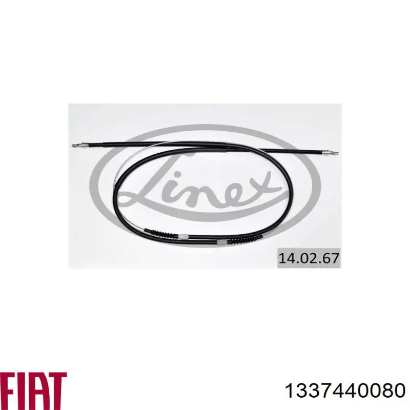 1337440080 Fiat/Alfa/Lancia cable de freno de mano trasero derecho/izquierdo