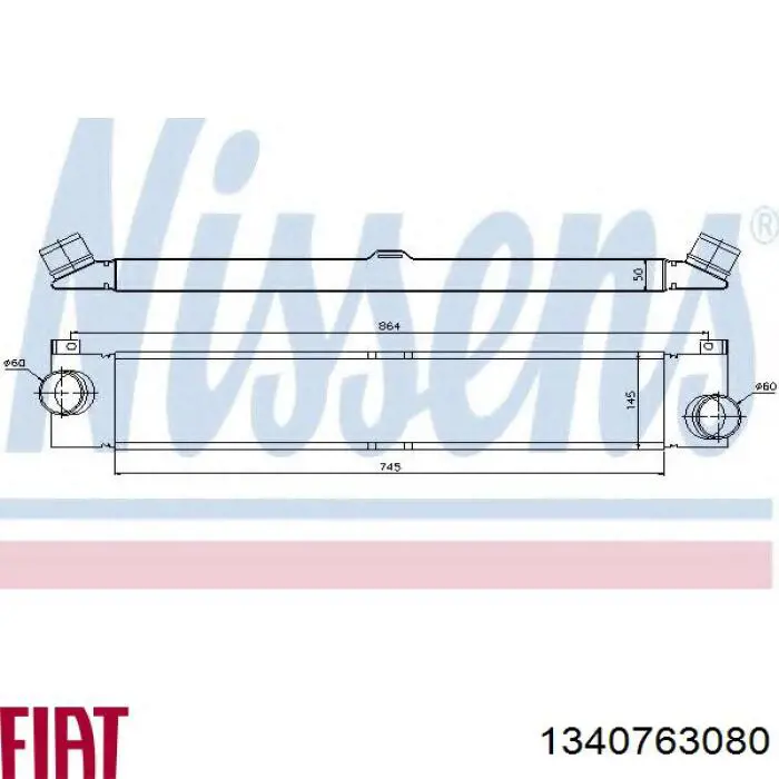 1340763080 Fiat/Alfa/Lancia Radiador de intercooler