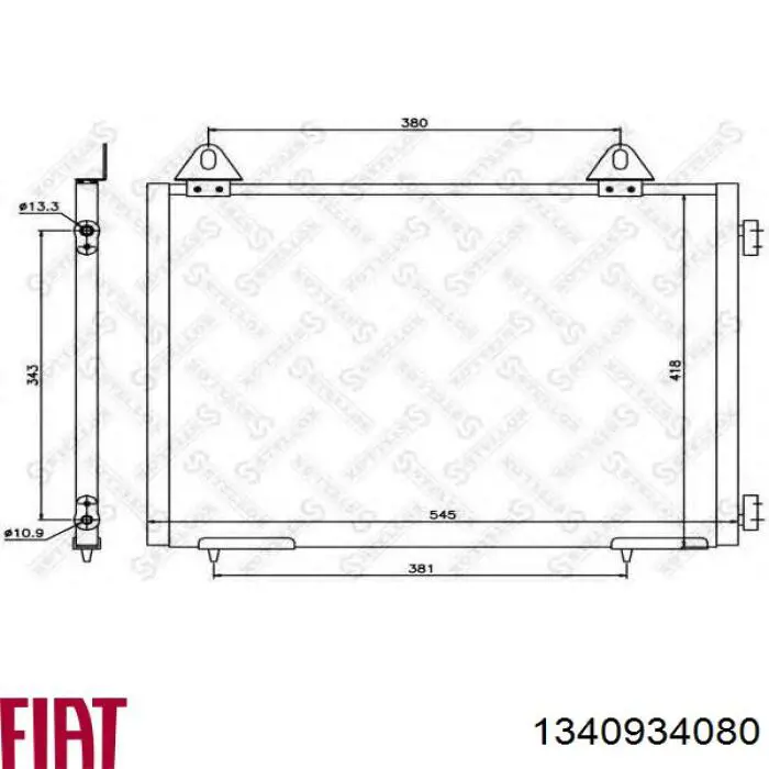 Enfriador de aire de admisión Fiat/Alfa/Lancia 1340934080