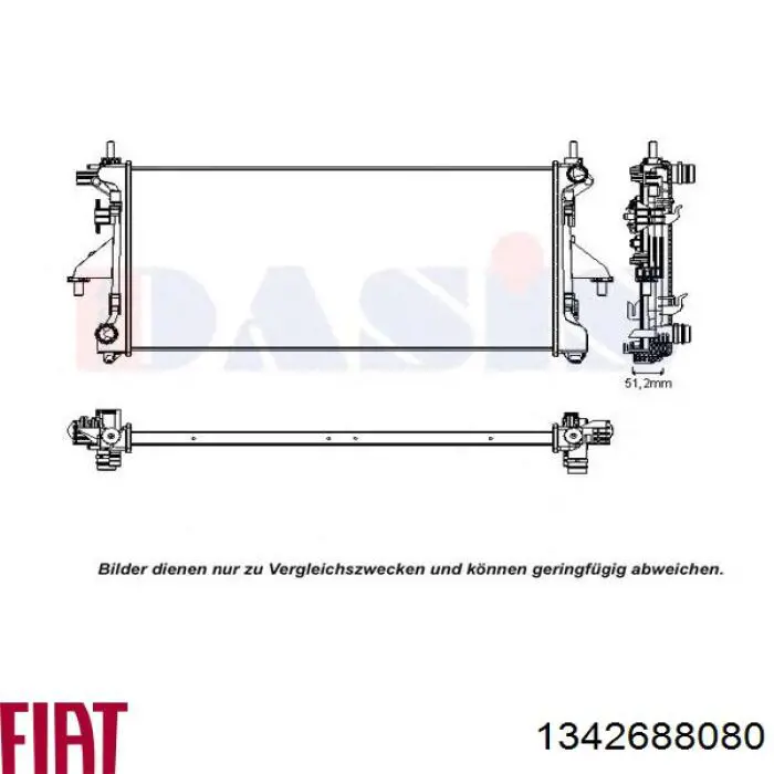Radiador 1342688080 Fiat/Alfa/Lancia