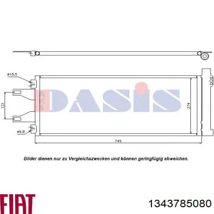 1343785080 Fiat/Alfa/Lancia condensador aire acondicionado