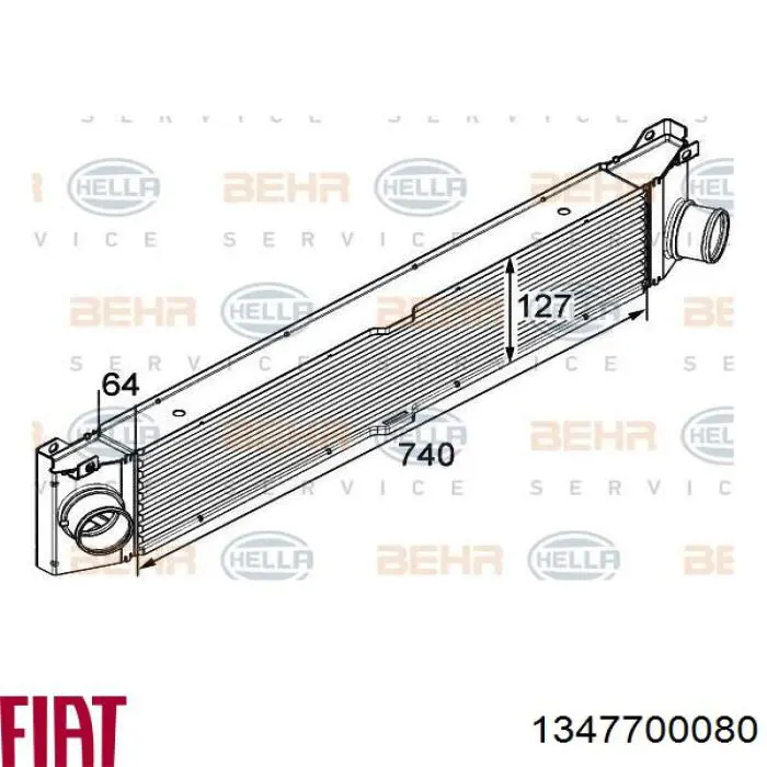 1347700080 Fiat/Alfa/Lancia radiador de aire de admisión