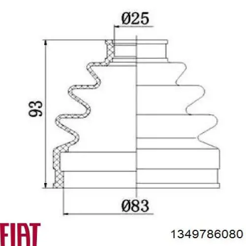Semieje delantero derecho Fiat/Alfa/Lancia 1349786080