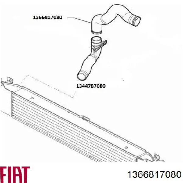 Tubo intercooler 1366817080 Fiat/Alfa/Lancia
