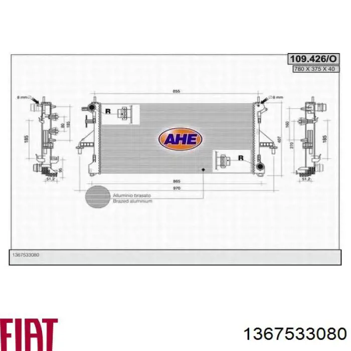 Comprar 1367533080 Fiat/Alfa/Lancia Radiador de auto