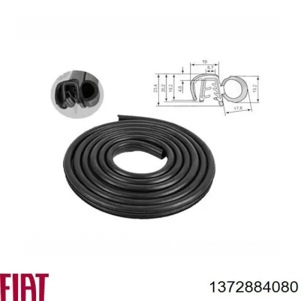 1372884080 Fiat/Alfa/Lancia Sellador de puerta delantera derecha (en puerta)