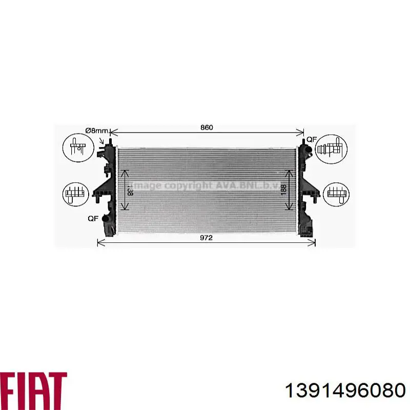 Comprar 1391496080 Fiat/Alfa/Lancia Radiador de auto
