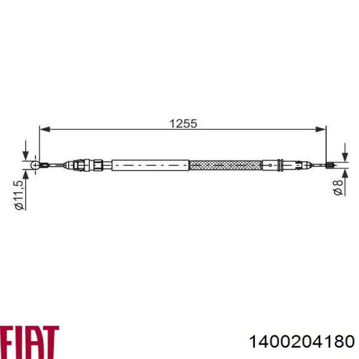 1400204180 Fiat/Alfa/Lancia cable de freno de mano trasero derecho/izquierdo