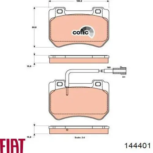 144401 Fiat/Alfa/Lancia filtro de aire