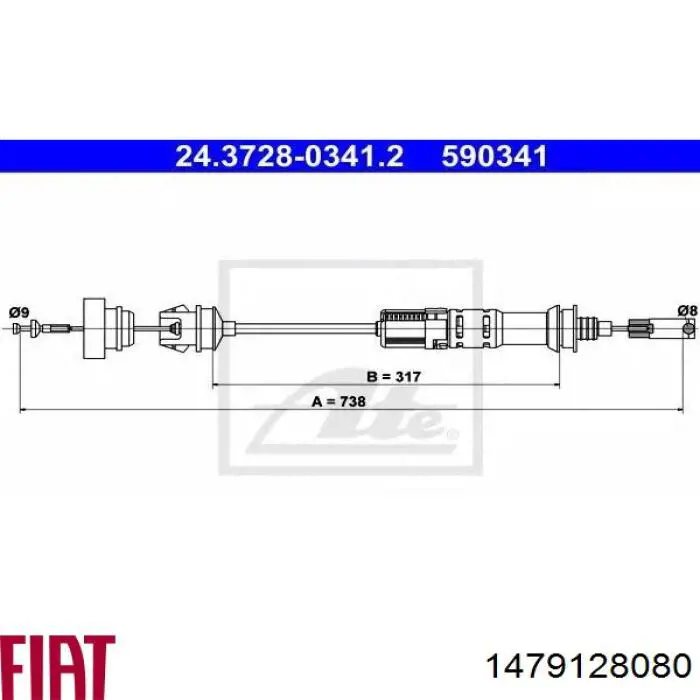 Comprar 1479128080 Fiat/Alfa/Lancia Cable de embrague