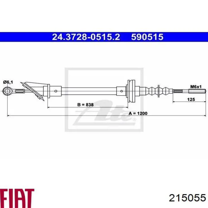 215055 Fiat/Alfa/Lancia cable de embrague