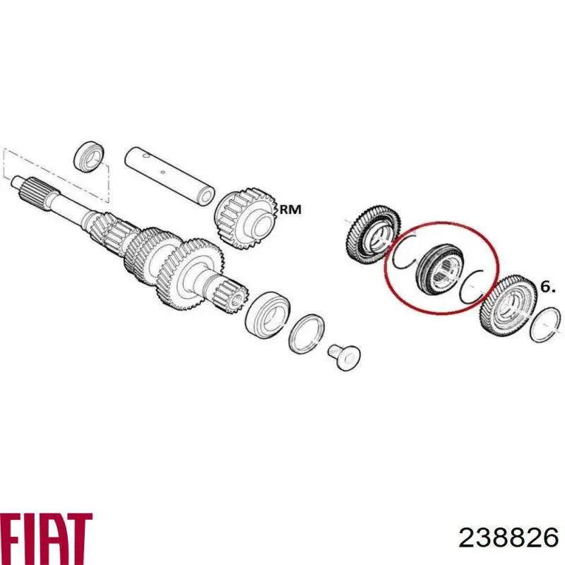 238826 Fiat/Alfa/Lancia sincronizador 5 e 6 marcha