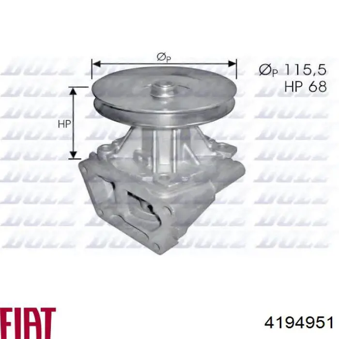Comprar 4194951 Fiat/Alfa/Lancia Bomba de agua de refrigeración con carcasa