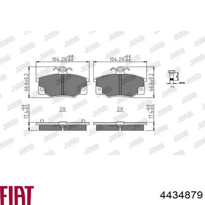 Pastillas de freno delanteras Fiat Tipo 160