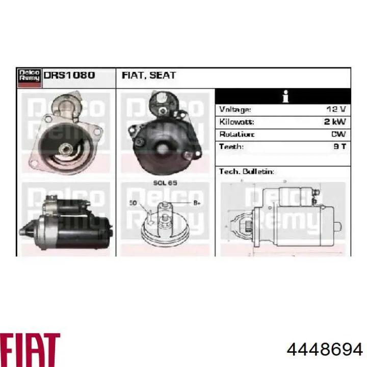 0046231640 Fiat/Alfa/Lancia motor de arranque