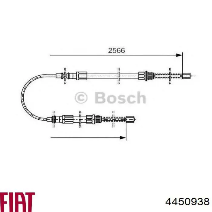 4450938 Fiat/Alfa/Lancia cable de freno de mano trasero derecho/izquierdo