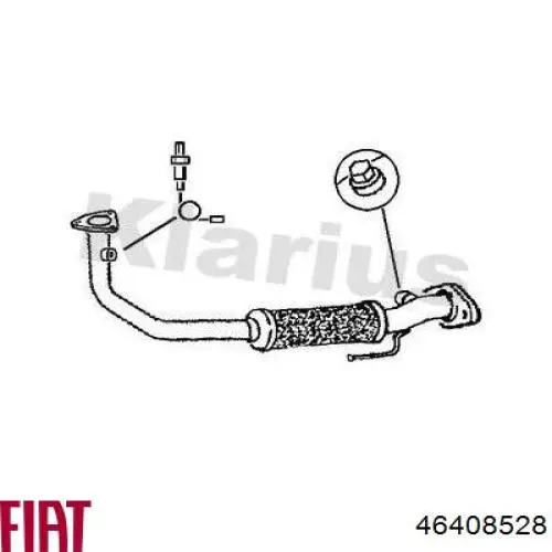 46408528 Fiat/Alfa/Lancia tubo de admisión del silenciador de escape delantero