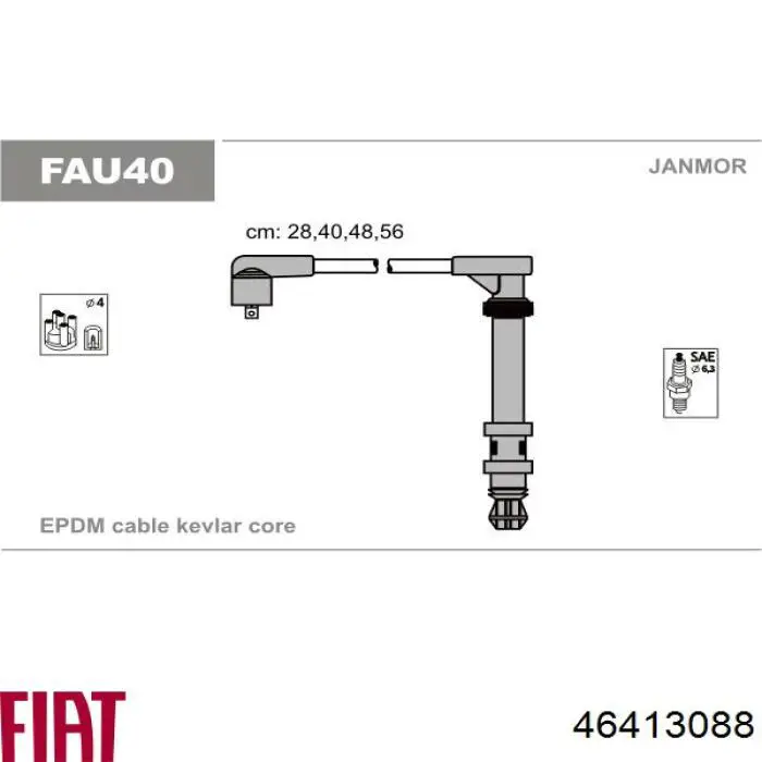 46413088 Fiat/Alfa/Lancia cables de bujías